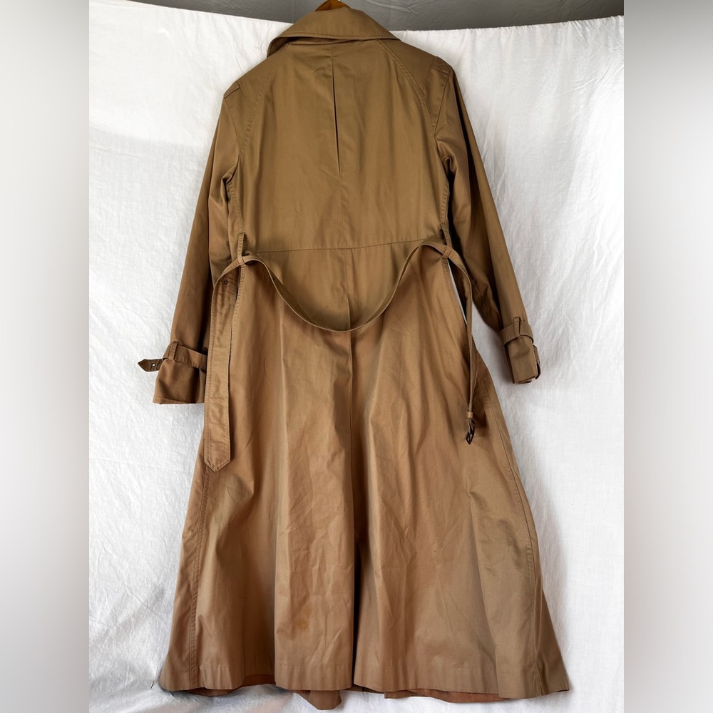 Vintage Trench Coat Women Medium Beige Fox Run By Little Foxes Int'l Yugoslavia - Picture 15 of 16